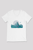 Everest Beyaz Unisex V Yaka Tişört T-Shirt