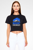 Everest Siyah  Crop Top Tişört