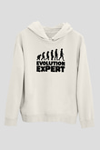 Evrim Biyoloji Baskılı Unisex Ekru Hoodie