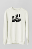 Evrim Biyoloji Baskılı Unisex Ekru Sweatshirt
