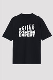 Evrim Biyoloji Baskılı Unisex Oversize Tişört - Tshirt