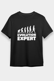 Evrim Biyoloji Baskılı Unisex Siyah Tişört - Tshirt
