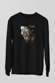 Ex Deo Baskılı Unisex Siyah Sweatshirt