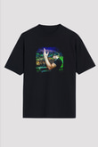 Excision Baskılı Unisex Oversize Siyah Tişört