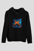 Excision Baskılı Unisex Siyah Hoodie