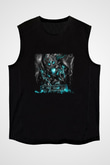 Excision Baskılı Unisex Siyah Kolsuz Tişört