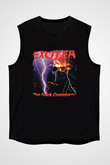 Exciter Baskılı Unisex Siyah Kolsuz Tişört