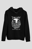 Exhumed Baskılı Unisex Siyah Kapüşonlu Sweatshirt
