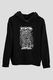 Exhumed Baskılı Unisex Siyah Kapüşonlu Sweatshirt