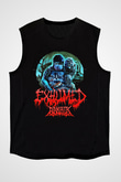 Exhumed Baskılı Unisex Siyah Kolsuz Tişört - Tshirt