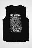 Exhumed Baskılı Unisex Siyah Kolsuz Tişört - Tshirt