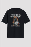 Exhumed Baskılı Unisex Siyah Oversize Tişört - Tshirt
