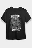 Exhumed Baskılı Unisex Siyah Tişört - Tshirt