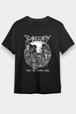Exhumed Baskılı Unisex Siyah Tişört - Tshirt