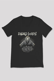 Exhumed Baskılı Unisex Siyah V Yaka Tişört - Tshirt