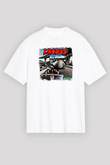 Exodus Baskılı Unisex Beyaz Oversize Tişört