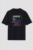 Exodus Baskılı Unisex Siyah Oversize Tişört