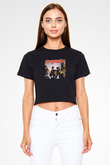Extreme Baskılı Unisex Siyah Crop Top Tişört
