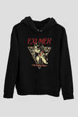 Exumer Siyah Unisex Kapüşonlu Sweatshirt
