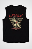 Exumer Siyah Unisex Kolsuz Tişört