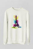 Eyfel Kulesi Beyaz Unisex Sweatshirt