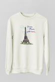 Eyfel Kulesi Beyaz Unisex Sweatshirt