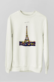 Eyfel Kulesi Beyaz Unisex Sweatshirt