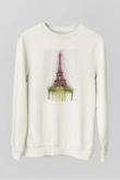 Eyfel Kulesi Beyaz Unisex Sweatshirt