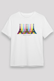 Eyfel Kulesi Beyaz Unisex Tişört T-Shirt - TişörtFabrikası