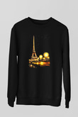 Eyfel Kulesi Siyah Unisex Sweatshirt