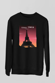 Eyfel Kulesi Siyah Unisex Sweatshirt