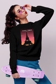 Eyfel Kulesi Siyah Unisex Sweatshirt