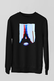 Eyfel Kulesi Siyah Unisex Sweatshirt