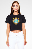 Fable Siyah  Crop Top Tişört