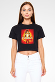 Fable Siyah  Crop Top Tişört
