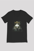 Faceless (The) Baskılı Unisex Siyah V Yaka Tişört