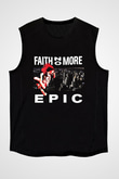 Faith No More Baskılı Unisex Siyah Kolsuz Tişört
