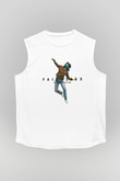 Faithless Baskılı Beyaz Unisex Kolsuz Tişört - Tshirt