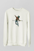 Faithless Baskılı Beyaz Unisex Sweatshirt