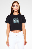 Falling In Reverse Baskılı Unisex Siyah Crop Top Tişört