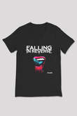 Falling In Reverse Siyah Unisex V Yaka Tişört T-Shirt