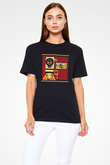Fantomas Baskılı Unisex Siyah Tişört