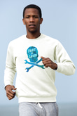 Fast N' Loud Beyaz Unisex Sweatshirt