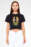 Fear Siyah  Crop Top Tişört