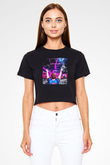 Fedde Le Grand Siyah  Crop Top Tişört