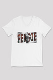 Fergie Beyaz Unisex V Yaka Tişört