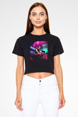 Ferry Corsten Siyah  Crop Top Tişört