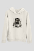 Fetty Wap Baskılı Unisex Beyaz Kapüşonlu Sweatshirt