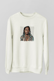 Fetty Wap Baskılı Unisex Beyaz Sweatshirt