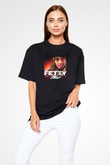 Fetty Wap Baskılı Unisex Oversize Siyah Tişört